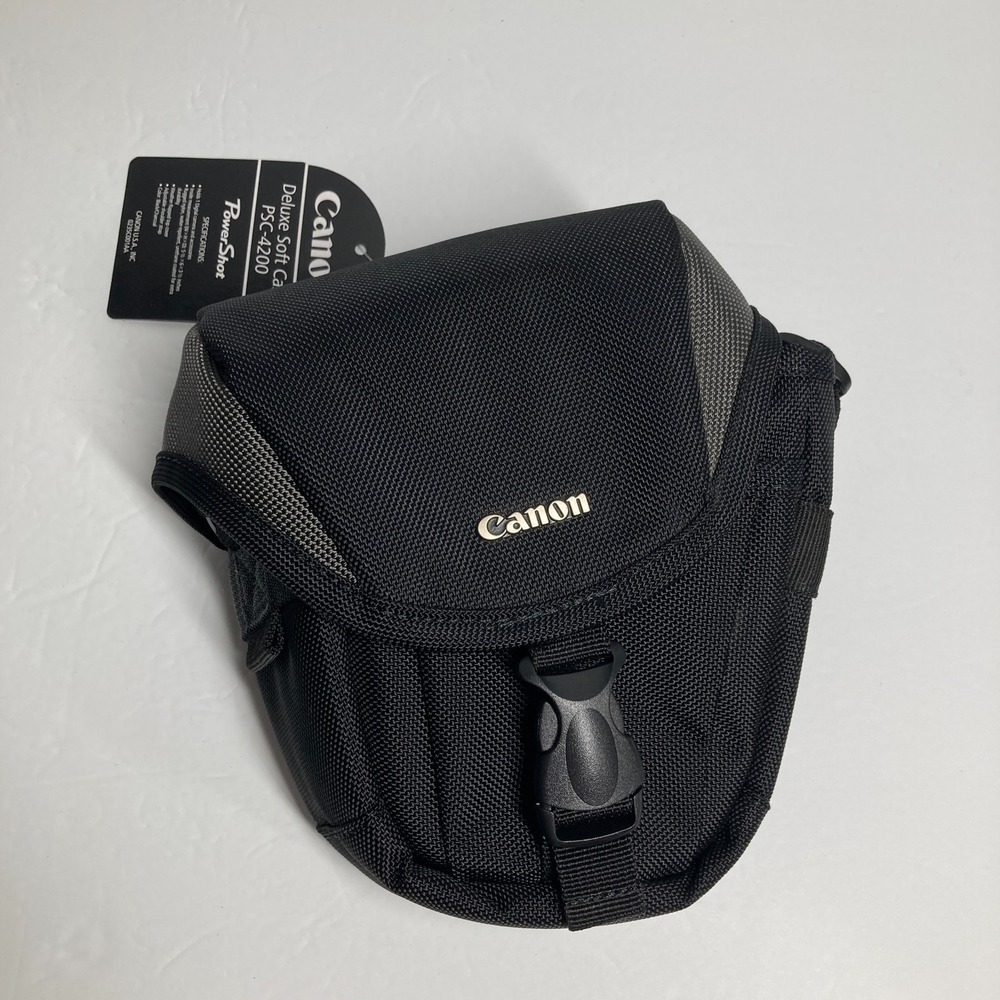 Canon PowerShot Deluxe Soft Case PSC-4200 with Adjustable Strap Black Charcoal‎